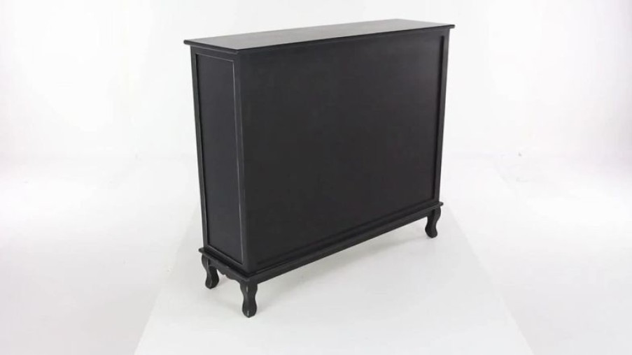 Accent Chests & Cabinets * | Brimfield & May Traditional Black Wood Cabinet 96371