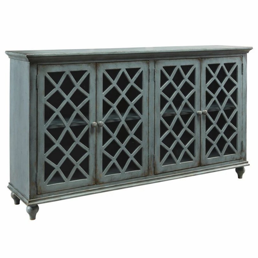 Buffets & Sideboards * | Ashley Furniture Industries Mirimyn Door Accent Cabinet, Antique Teal T505-762