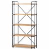 Shelving * | Gdfstudio Mercia Industrial 5 Shelf Firwood Bookcase