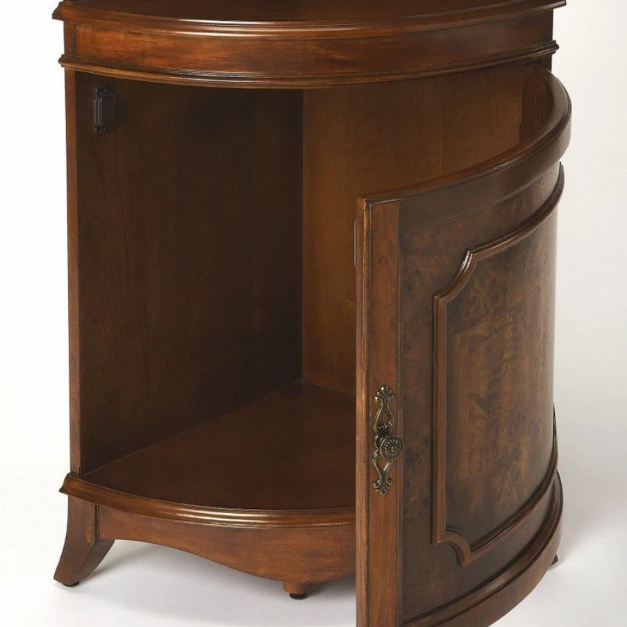 China Cabinets & Hutches * | Butler Specialty Company Dowling Olive Ash Burl Corner Cabinet Medium Brown