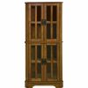 China Cabinets & Hutches * | Coaster Home Furnishings Coaster 4-Shelf Corner Curio Cabinet With Windowpane-Style Door Fronts