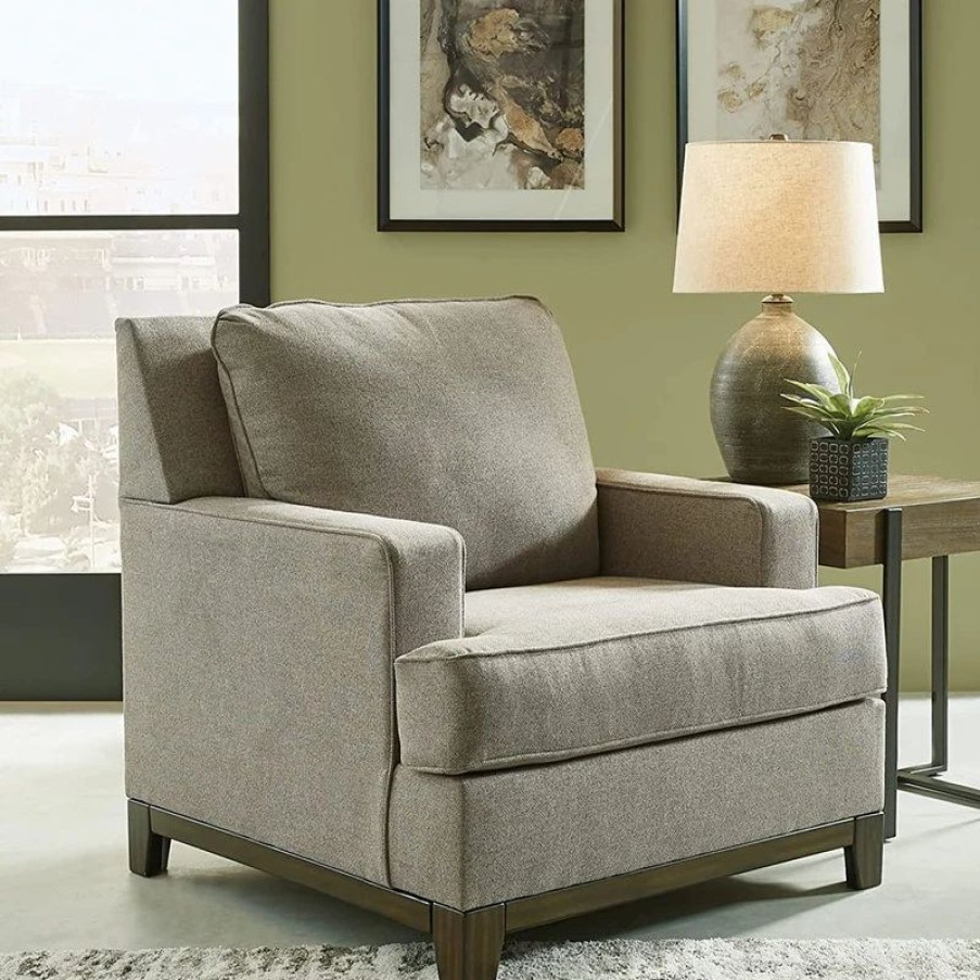 Shelving * | Decor Love Comfortable Accent Chair, Oversized Design With Track Armrests, Grayish Brown