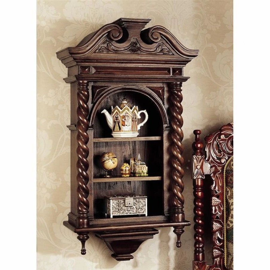 China Cabinets & Hutches * | Design Toscano Af2104 Charles Ii Wall Curio Cabinet