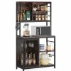 Shelving * | Tribesigns Bakers Rack Hutch, Kitchen Rack With Wine Cabinet And Glass Holder