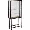 China Cabinets & Hutches * | Sei Furniture Metal-Glass Sliding Door Display Cabinet In Black