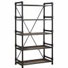 Shelving * | Acme Furniture Caitlin Bookshelf, Rustic Oak And Black Finish