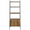 Shelving * | Walker Edison 72 Industrial Modern Ladder Bookcase Reclaimed Barnwood