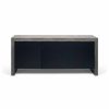 Buffets & Sideboards * | Temahome Kobe 3 Door Sideboard, Faux Concrete/Pure Black