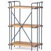 Shelving * | Gdfstudio Denise Industrial Outdoor 3-Tier Shelf, Natural And Black