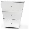 Accent Chests & Cabinets * | Zuri Furniture Modern Vailan Side Table Clear Mirrored Glass Finish 3 Drawers Clear Pulls