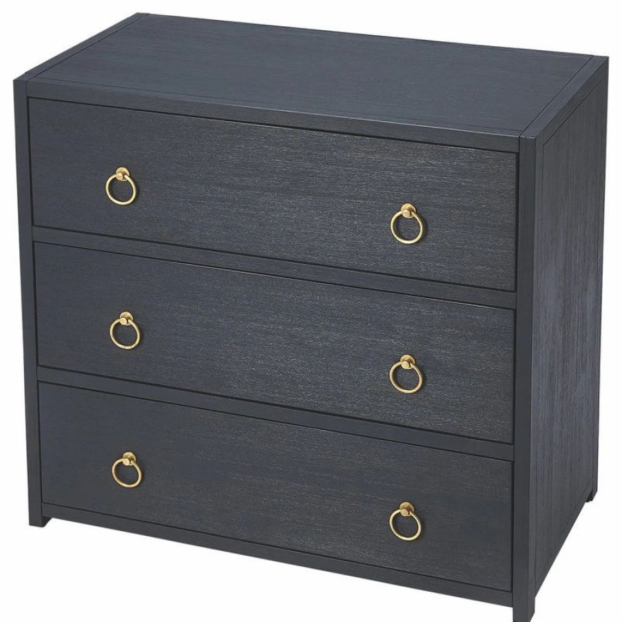 Accent Chests & Cabinets * | Butler Specialty Company Lark Navy Blue 3 Drawer Chest, 5392291