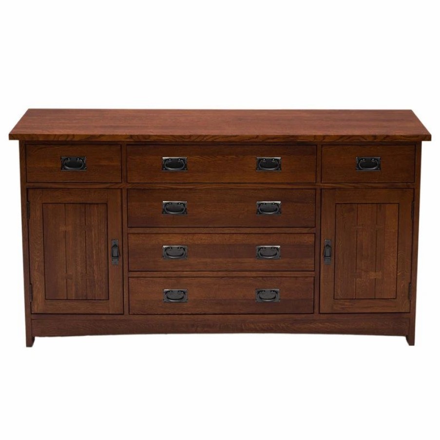 Buffets & Sideboards * | Crafters And Weavers Mission Style Solid Quarter Sawn Oak Sideboard, Console