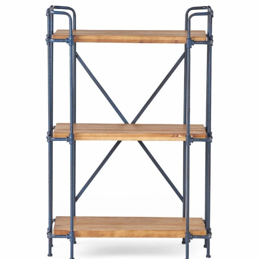 Shelving * | Gdfstudio Brooklyn Industrial 3 Shelf Firwood Bookcase