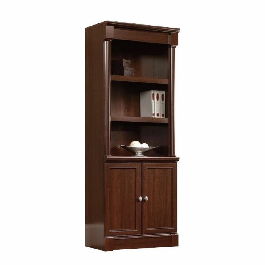 Shelving * | Sauder Palladia Engineered Wood And Metal 3-Shelf Bookcase In Select Cherry