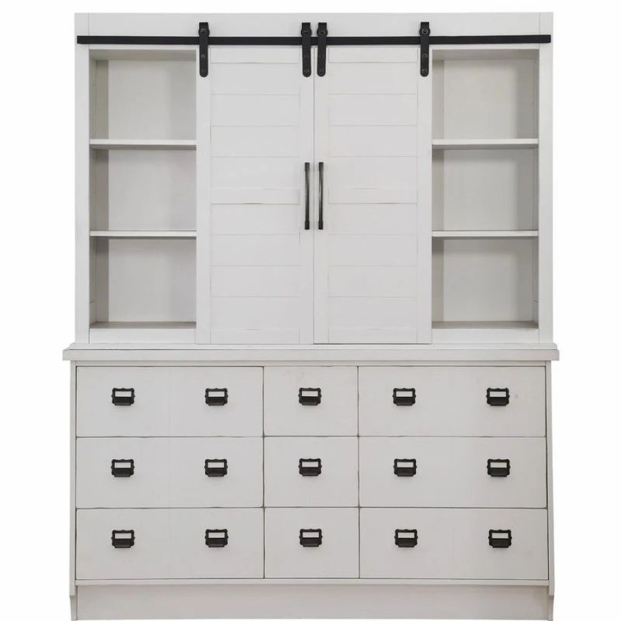 China Cabinets & Hutches * | Acme Furniture Acme Renske Hutch And Buffet, Antique White