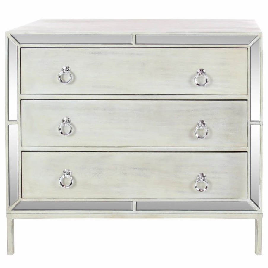 Accent Chests & Cabinets * | Brimfield & May Glam White Wood Chest 56690