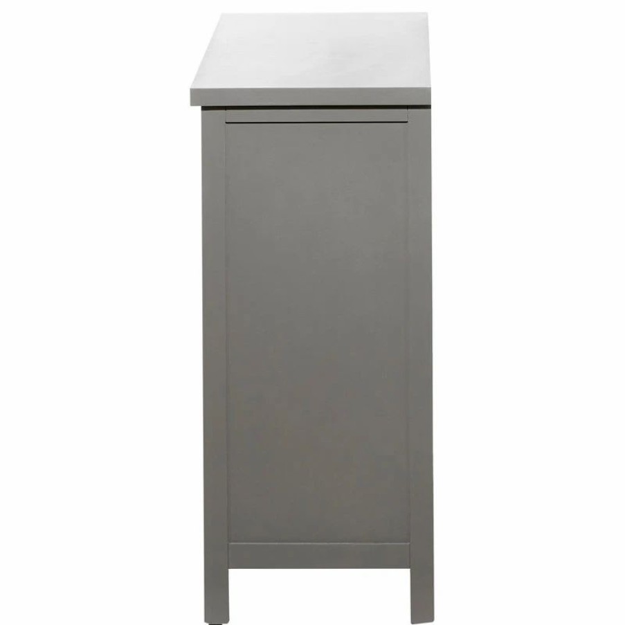 Accent Chests & Cabinets * | Brimfield & May Rectangular Gray Wood Cabinet With Textured Patterned Sliding Door, 38 X31