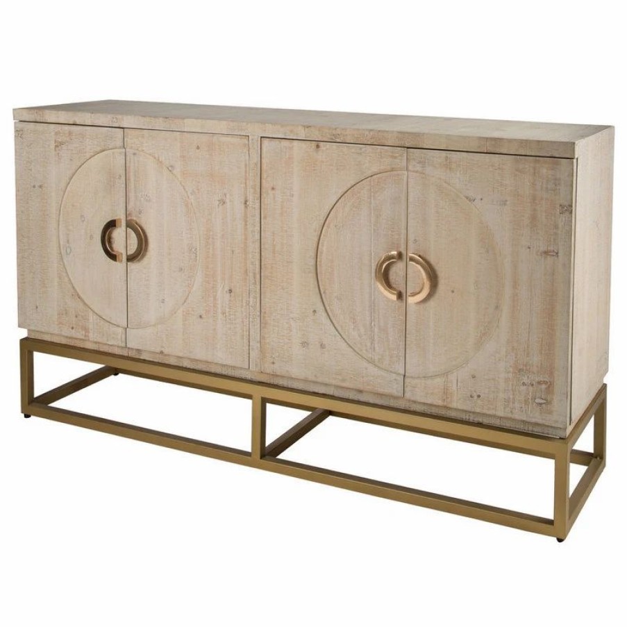 Buffets & Sideboards * | Statements By J Toretto Sideboard With Gold Legs