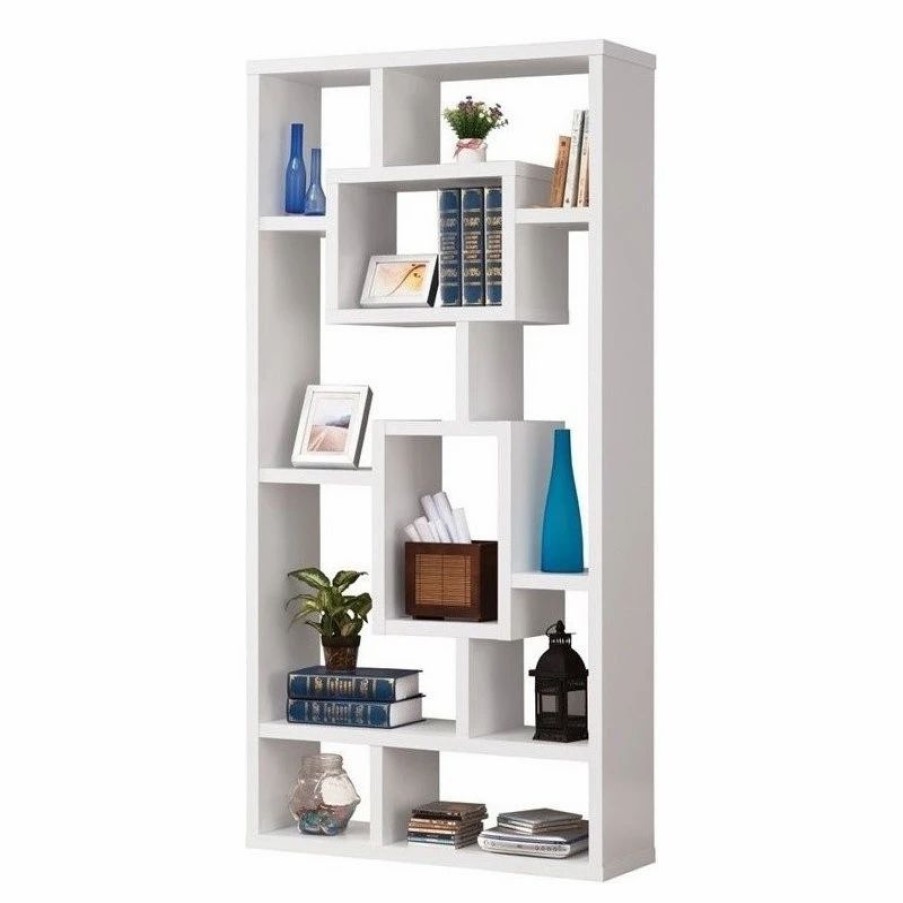 Shelving * | Bowery Hill Casual Bookcase In White