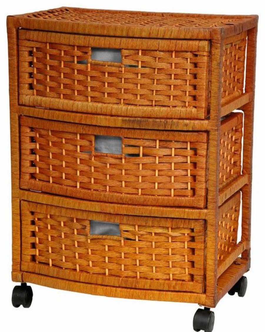 Accent Chests & Cabinets * | Oriental Furniture 23 Natural Fiber Chest Of Drawers, Honey