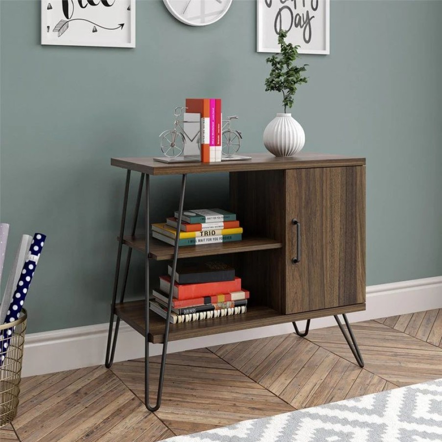 Shelving * | A Design Studio Ellie 3-Shelf Bookcase, Walnut