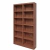 Shelving * | Concepts In Wood Traditional 84 Tall 12-Shelf Double Wide Wood Bookcase In Dry Oak