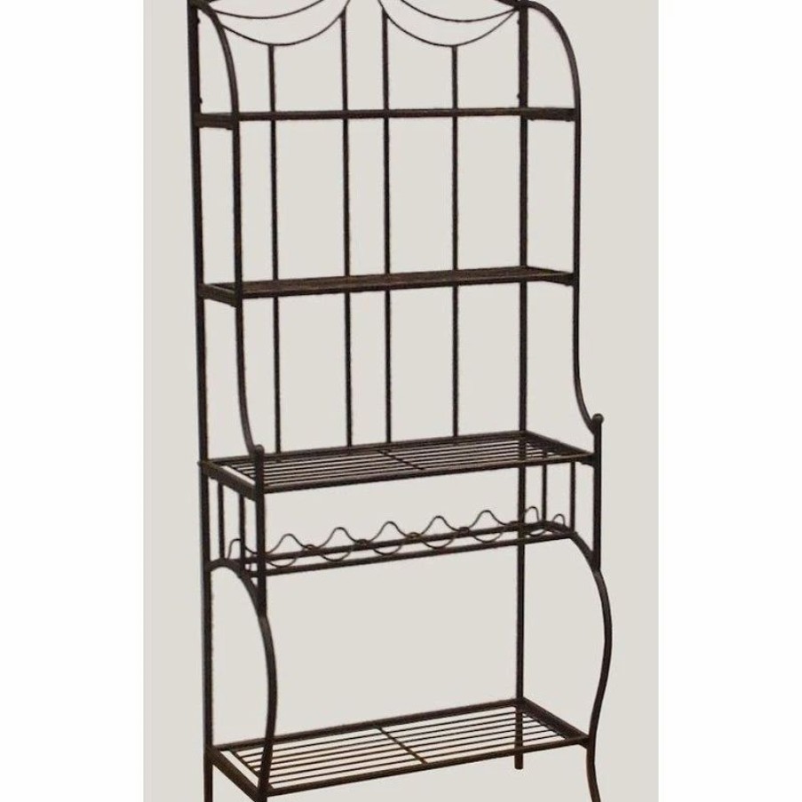 Shelving * | Hillsdale Furniture Camelot Baker'S Rack, Black Gold Finish