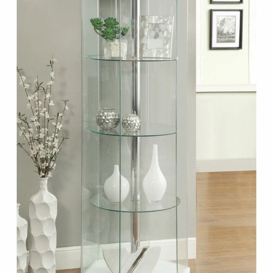 China Cabinets & Hutches * | Coaster Home Furnishings Coaster Curio Cabinet In White Finish 950001