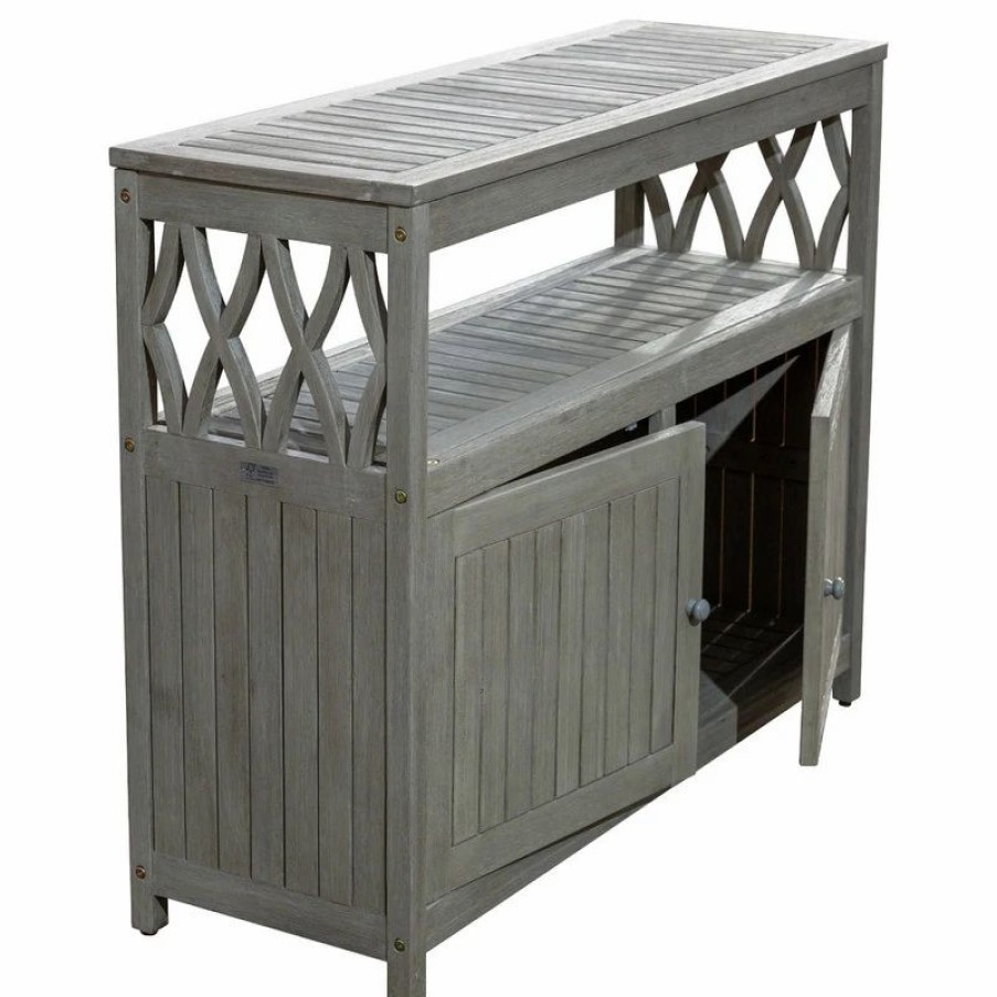 Buffets & Sideboards * | Dty Outdoor Living Longs Peak Eucalyptus Sideboard, Driftwood Gray