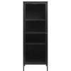 China Cabinets & Hutches * | Unique Furniture 1-Door Glass & Metal Display Cabinet In Black