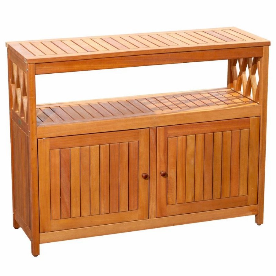 Buffets & Sideboards * | Dty Outdoor Living Longs Peak Eucalyptus Sideboard, Natural Oil