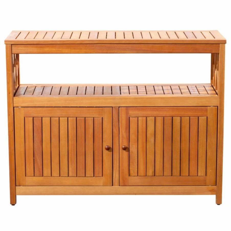 Buffets & Sideboards * | Dty Outdoor Living Longs Peak Eucalyptus Sideboard, Natural Oil