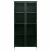 China Cabinets & Hutches * | Unique Furniture 75 Contemporary Glass & Metal Display Cabinet In Green