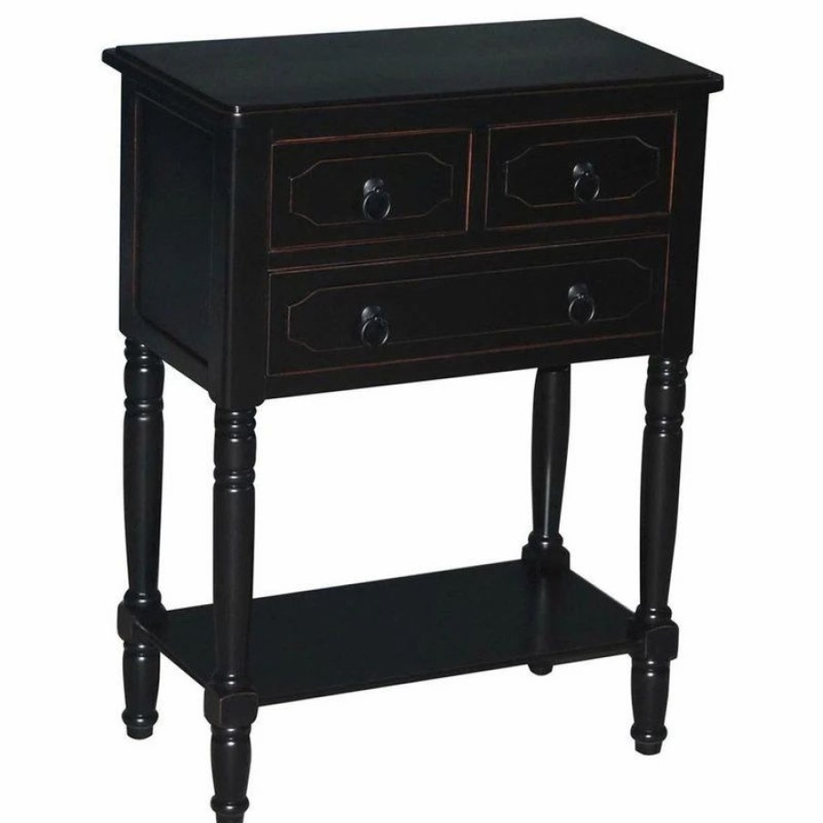 Accent Chests & Cabinets * | 4D Concepts Simplicity 3 Drawer Chest, Black