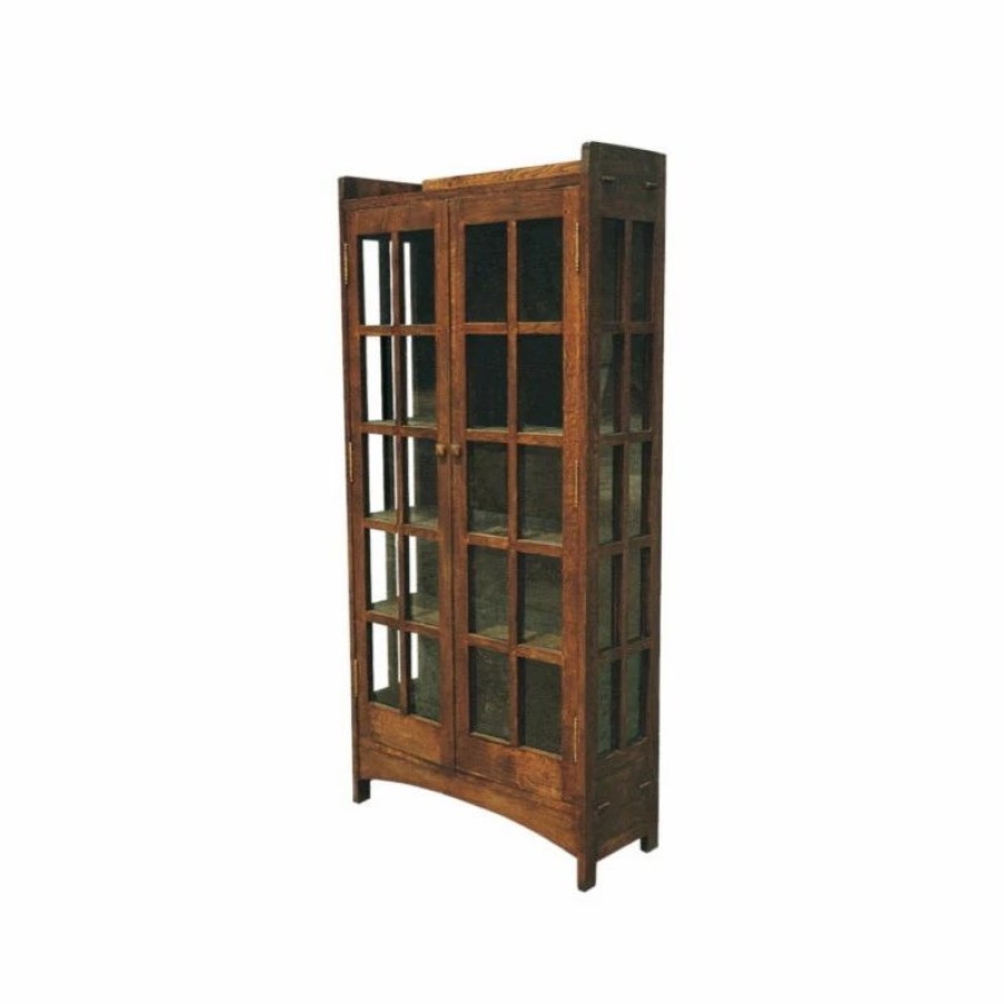 China Cabinets & Hutches * | Crafters And Weavers Arts And Crafts Mission Solid Oak China Cabinet