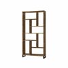 Shelving * | Benzara, Woodland Imprts, The Urban Port Metal And Wood Modern Style Bookcase With Multiple Shelves, Brown