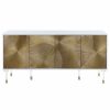 Buffets & Sideboards * | Meridian Furniture Bellissimo White Lacquer Sideboard/Buffet, Acrylic Legs, Gold Tips & Gold Finish