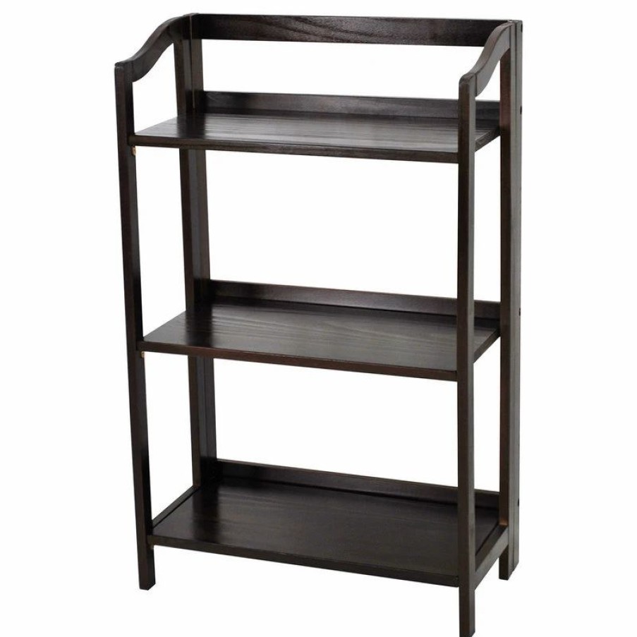 Shelving * | Casual Home Stratford 3-Shelf Folding Bookcase, Espresso, 3-Shelf