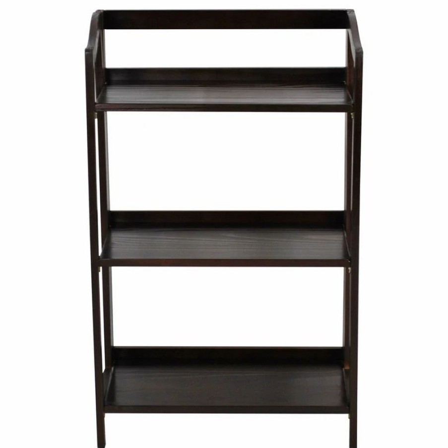 Shelving * | Casual Home Stratford 3-Shelf Folding Bookcase, Espresso, 3-Shelf