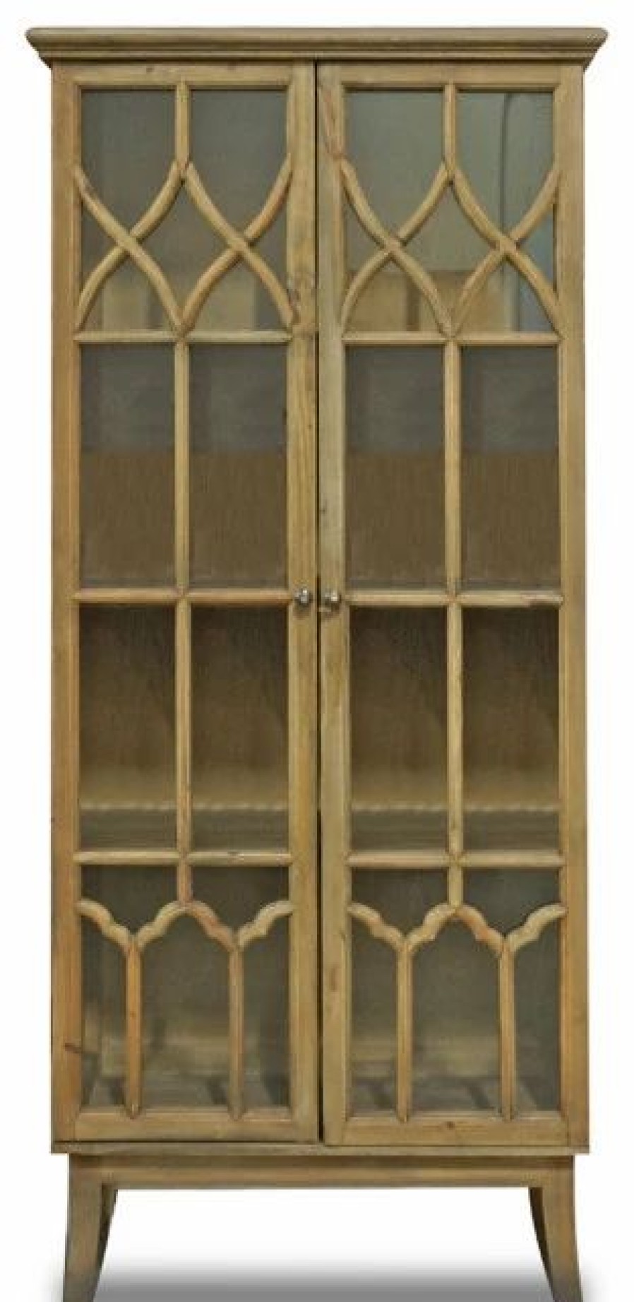 China Cabinets & Hutches * | Primitive Collections Cathedral Glass Cabinet