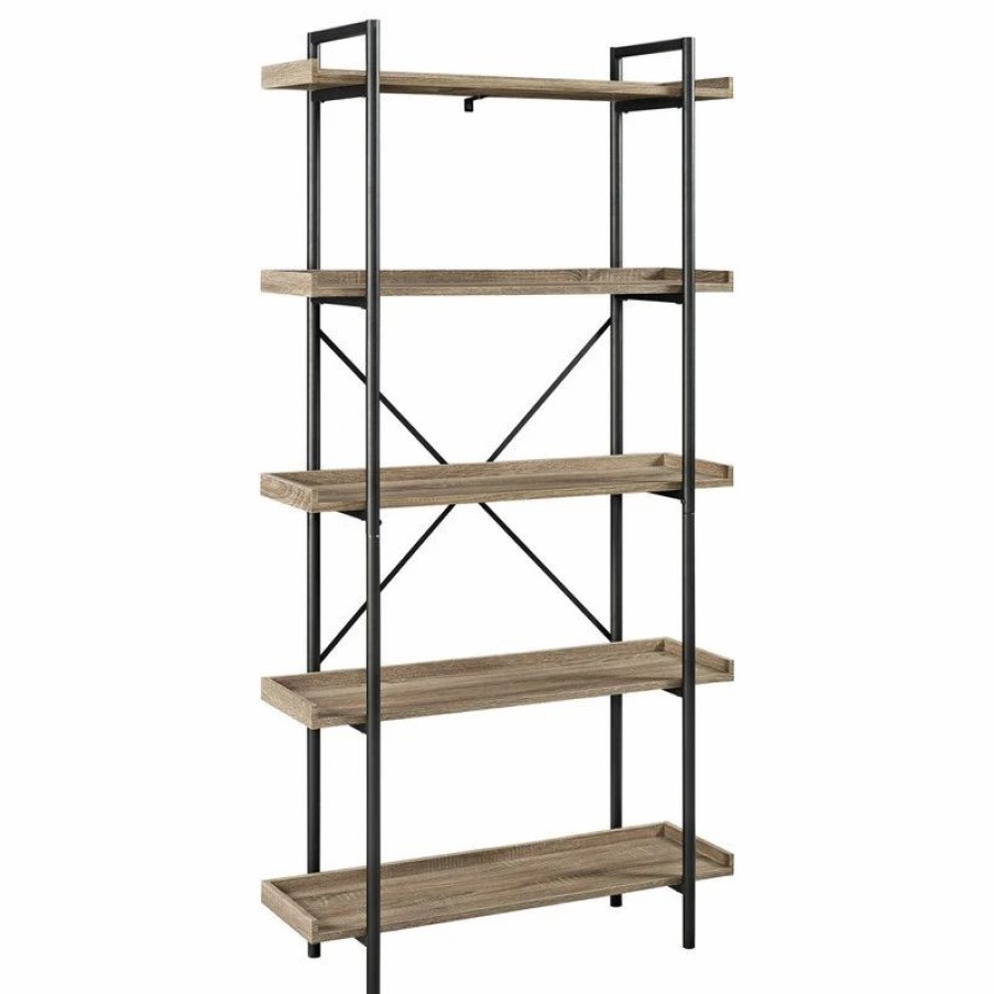 Shelving * | Walker Edison 68 Urban Pipe Bookshelf, Driftwood