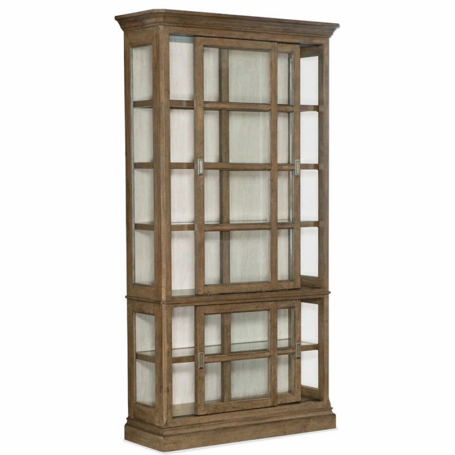 China Cabinets & Hutches * | Hooker Furniture Montebello Sliding Door Display Cabinet, Carob Brown