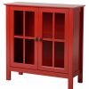 Accent Chests & Cabinets * | American Furniture Classics Os Home And Office Red Glass Door Accent And Display Cabinet