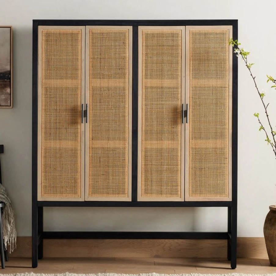 China Cabinets & Hutches * | Four Hands Caprice Cabinet, Black Wash Mango