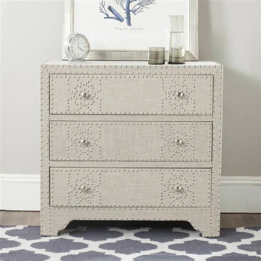 Accent Chests & Cabinets * | Safavieh Gordy 3 Drawer Chest, Grey