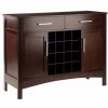 Buffets & Sideboards * | Winsome Gordon Transitional Solid Wood Wine Rack Buffet In Cappuccino