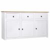 Buffets & Sideboards * | Vida Xl International B.V. Vidaxl Solid Wood Pine Sideboard White Panama Range Storage Cabinet Furniture