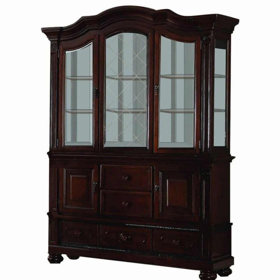 China Cabinets & Hutches * | Homelegancela, Inc Homelegance Lordsburg 5-Drawer Buffet And Hutch, Dark Brown