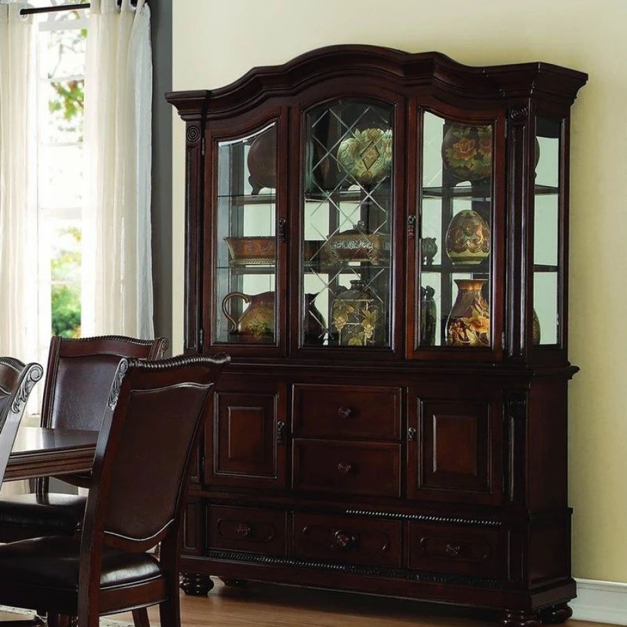 China Cabinets & Hutches * | Homelegancela, Inc Homelegance Lordsburg 5-Drawer Buffet And Hutch, Dark Brown