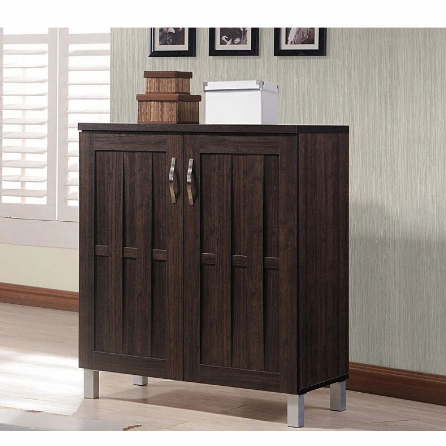 Buffets & Sideboards * | Baxton Studio Excel Modern And Contemporary Dark Brown Sideboard Storage Cabinet